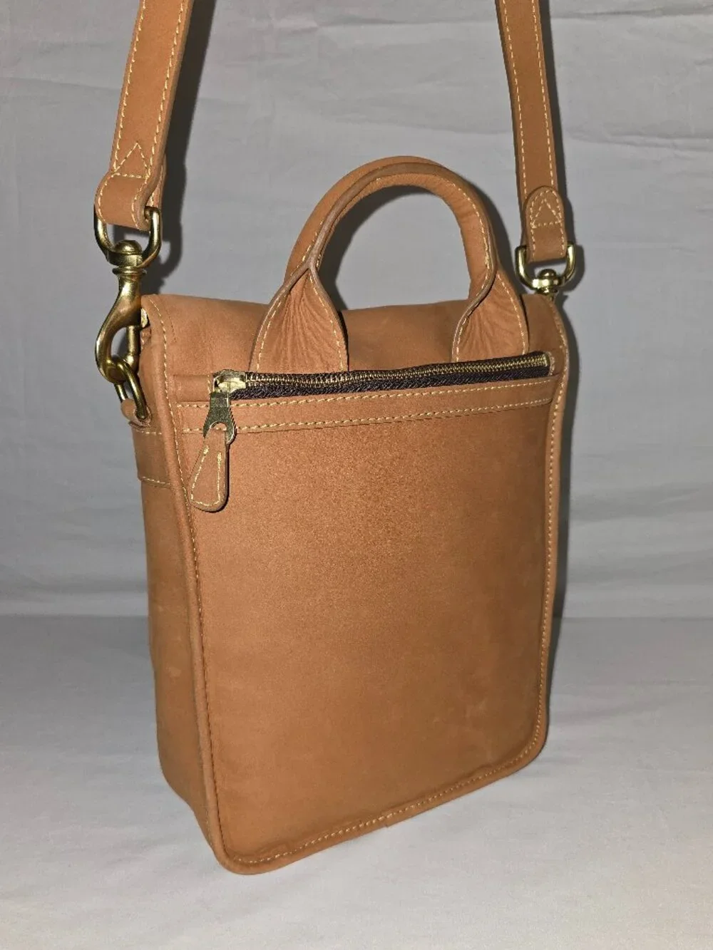 Vtg Mulholland Lariat Leather Convertible Top Handle Crossbody Messenger